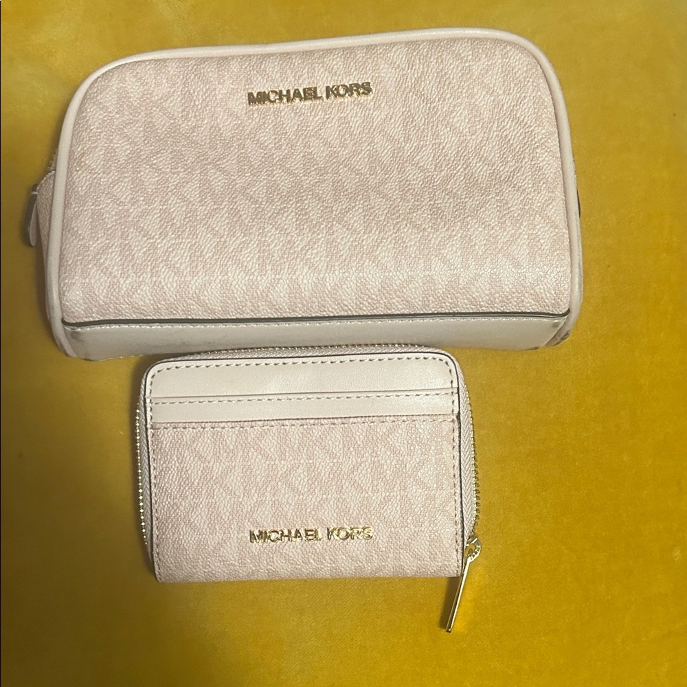 Michael Kors Beige and Gold Accessory Set
